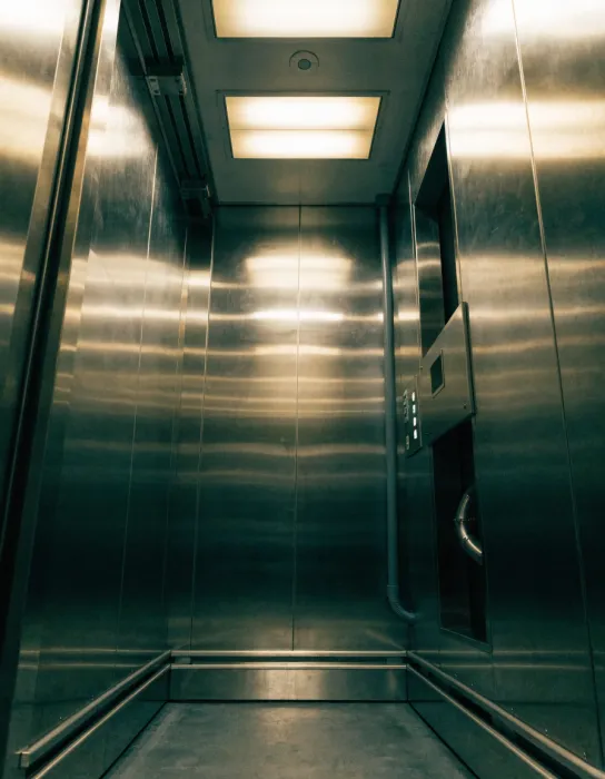 Hotel service elevator cabin, durable stainless steel